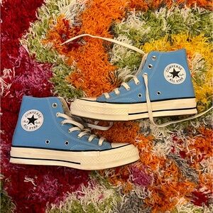 Sky blue chuck 70 high top converse! Brand new, only worn once.